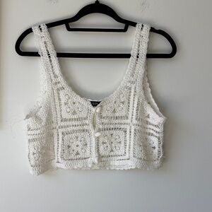 Love J Ivory Crochet Tank Top